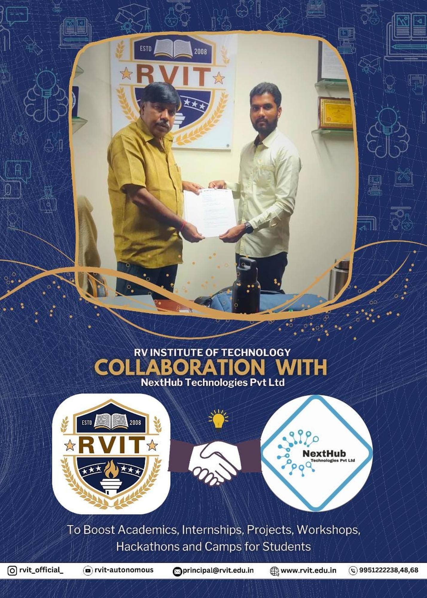 RV INSTITUTE OF TECHNOLOGY with Nexthub Technologies Pvt. Ltd. 🚀
